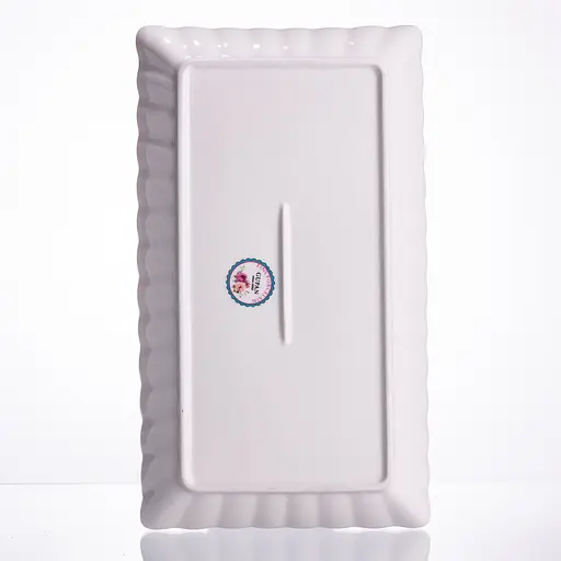 Блюдо сервірувальне новорічне для закусок Santa 30.5 × 17.5 × 2.5 см порцелянове Yiwu HP-SDHK-22 - фото 5