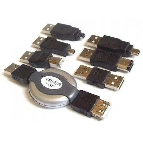 Набор USB удлинитель TCOM папа мама + 6 переходников мини микро