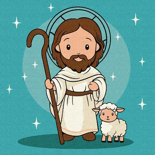 Набор для росписи по номерам для детей 5+ Милый Иисус, Ideyka, 25x25 см, КНО1194