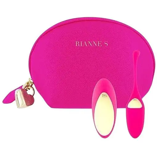 Виброяйцо Rianne S: Pulsy Playball Deep Pink с вибрирующим пультом Д/У косметичка-чехол