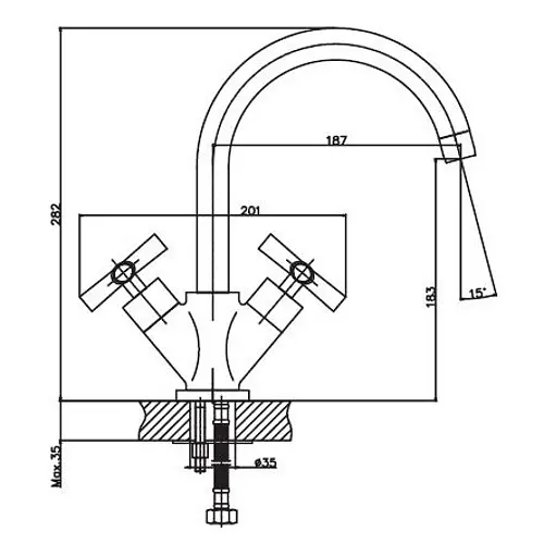 Змішувач для кухні Haiba SENTOSA 011 HB0361 - фото 2