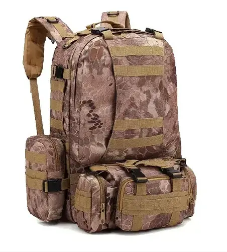Тактический рюкзак 52л из ткани Oxford Хаки питон