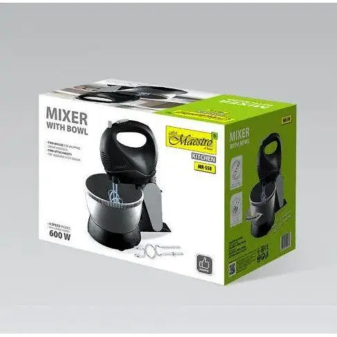 Стационарный миксер Maestro MR-550 с насадками для замешивания крутого теста 600 Вт - фото 3