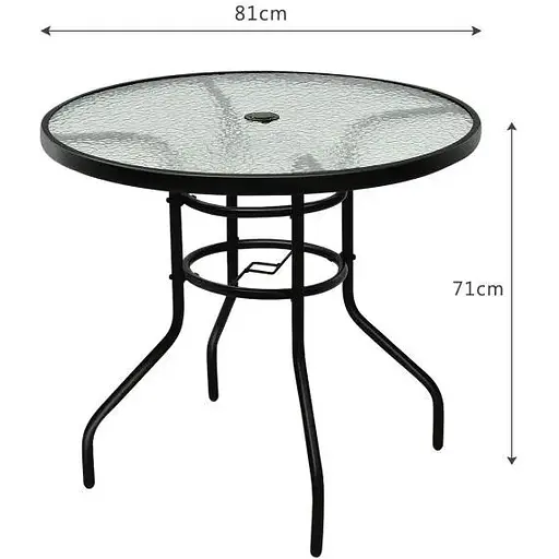 Садовий стіл Costway Acapulco з місцем для парасолі - фото 4