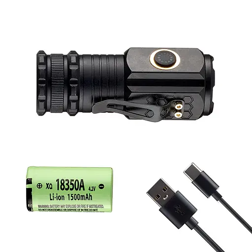 Ліхтарик Flashlight 908-3XPG Type-C 1500 mAh Чорний - фото 2