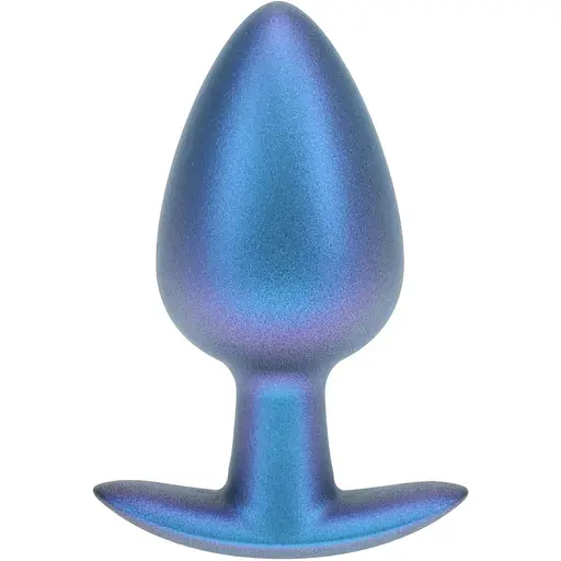 Анальна пробка Ouch! Smooth Anal Plug Metallic L 8.9 см (синій)