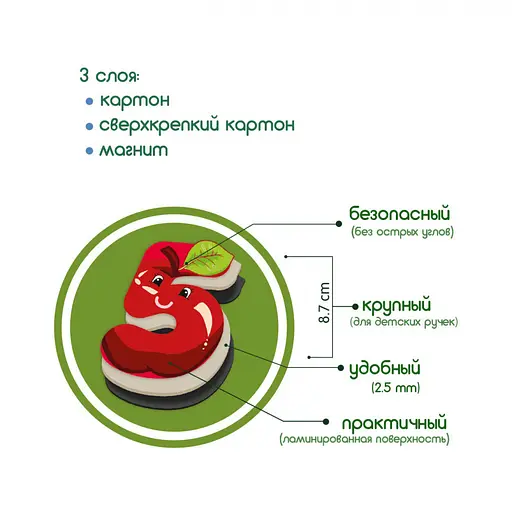 Детский набор магнитов Цифры Magdum ML4031-38 EN - фото 6