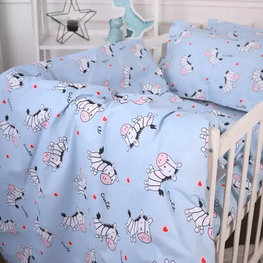 Комплект постельного белья MirSon Бязь 20-0037 Cute blue zebra 160x220 см голубой (2200010270792) - фото 4