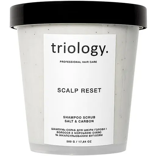 Шампунь-скраб Triology. для шкіри голови та волосся з морською сіллю та інкапсульованим вугіллям 500 г - фото 1