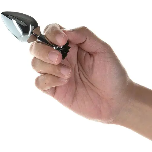 Металлическая анальная пробка Lux Active с розой - Rose Anal Plug - Black - фото 3