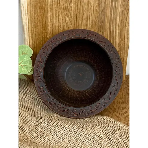 Миска для галушок керамічна (глиняна) різьблена Декор 700 мл - фото 3