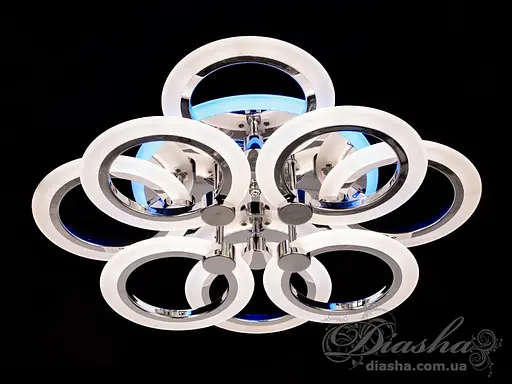 Светодиодная люстра смарт светильник с пультом, цветной подсветкой - фото 2