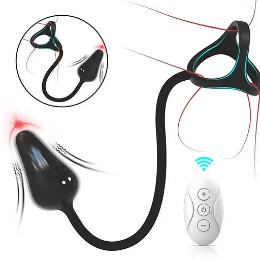 Вибромассажер простаты Funtasmo с эрекционным кольцом и пультом Д/У - фото 9