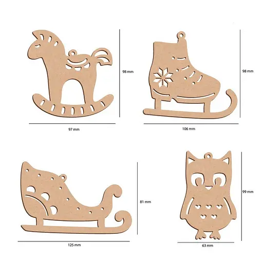 Набір ялинкових прикрас "Зимові атрибути" FDZ-533, 10 шт - фото 4