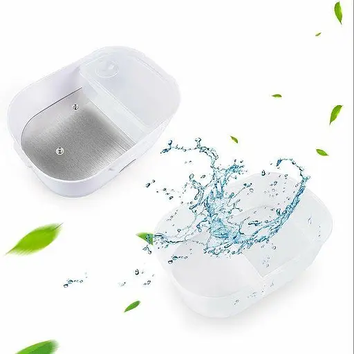 Электрический ланч-бокс контейнер Electronic Lunchbox YS 001 40 W с подогревом термос для еды Бело-салатовый - фото 5