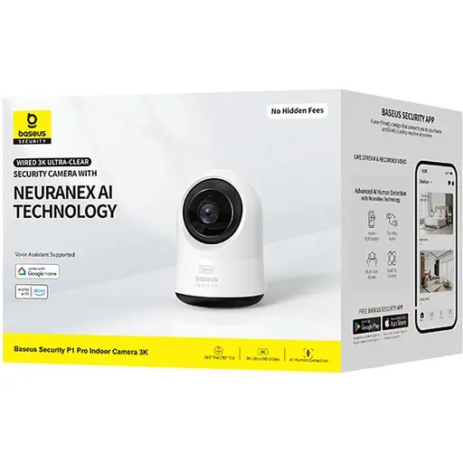 IP-камера видеонаблюдения Baseus Security P1 Pro Indoor Camera 3K White EU - фото 2