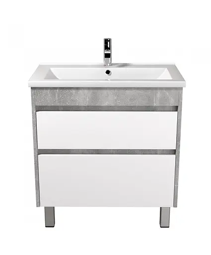 Тумба Мойдодир Polo Loft 80-U з умивальником Cosmo бетон з білим Сірий - фото 7