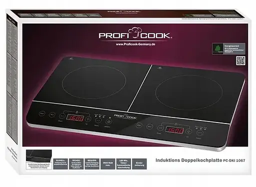 Плита индукционная 2000Вт+1500Вт на две конфорки Profi Cook PC-DKI 1067 - фото 1