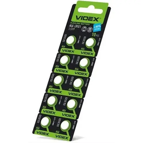 Батарейки AG6/LR921, Videx Excellent!, 10 шт, Blister - фото 1