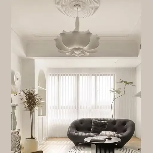 Люстра із білим фігурним абажуром 55х60 см | Арт. PLP 03-600 | Line F - фото 6