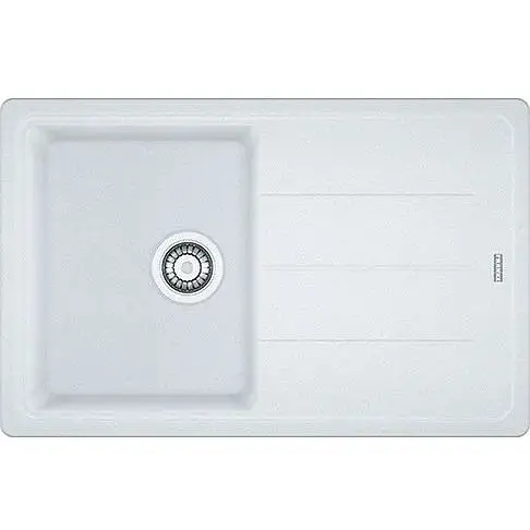 Кухонна мийка Franke Basis, фраграніт, прямокутник, з крилом, 780х500х200мм, чаша - 1, накладна, BFG 611-78, білий