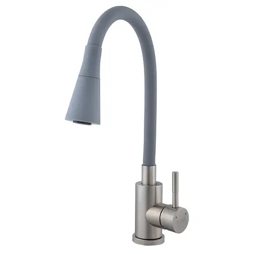 Змішувач для кухні Globus Lux Alpen SBT1-203SK-G03 нержавіючий з душ.насадкою для зручного використання та регулювання струменя