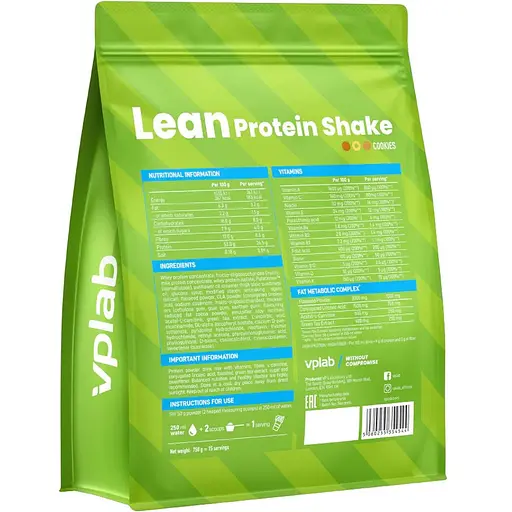 Протеїновий порошок VPLab Lean Protein Shake Cookies 750 г - фото 2