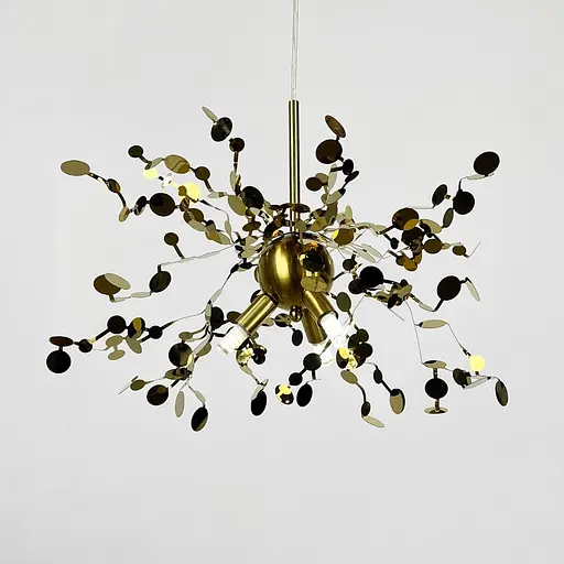 Подвесной латунный светильник из гибких кружочков из металла Ø 40 см | Line F | Ст. 1030-400 AB - фото 5