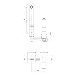 Смеситель для раковины настенный Paffoni Tilt излив 240 мм white matt TI106BO70, Белый матовый - фото 2
