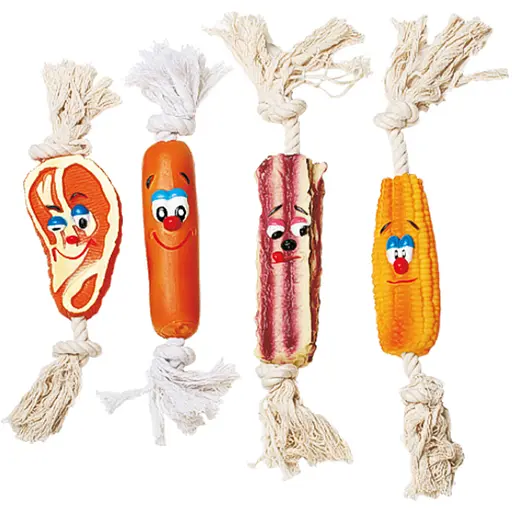 Игрушка для собак Tatrapet Toys Fun виниловое лакомство на веревке 35 см (разные фигурки)