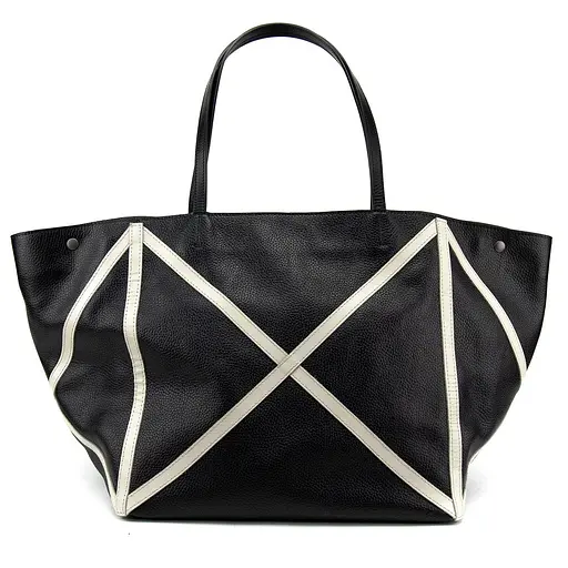 Женский кожаный шоппер с акцентными швами Tavinchi CH-4835A-FL