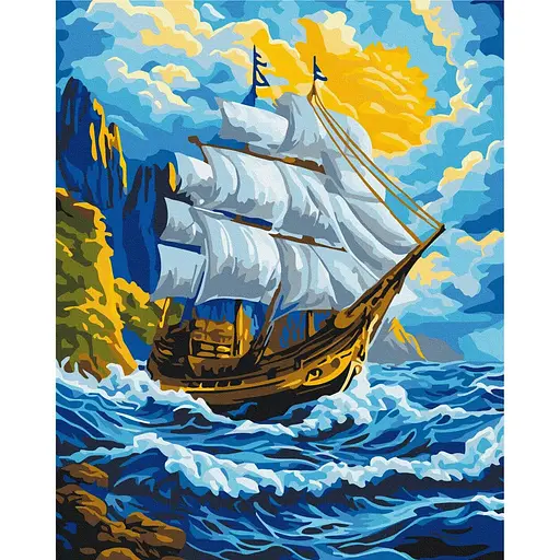 Картина за номерами на підрамнику Brushme Вітер у вітрилах