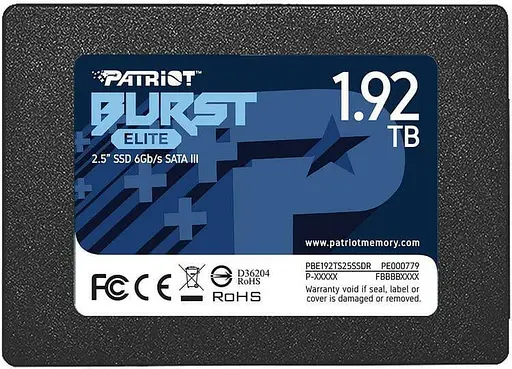 Накопичувач SSD Patriot Sata 2.5" 1.92TB Burst Elite (PBE192TS25SSDR) - фото 1