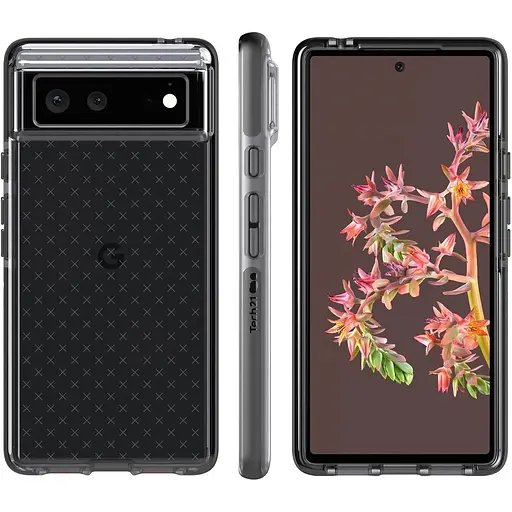 Оригинальный противоударный силиконовый чехол Tech21 Evo Check для Google Pixel 6 (6.4") Smokey Black T21-9116 - фото 5