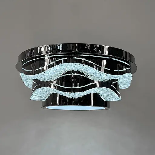 Хромована стельова люстра з прозорим кришталем Ø 50 см | Арт. C 1784/500 | Line F - фото 3