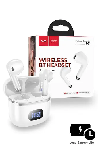 Навушники Hoco EQ1 Music guide TWS | BT5.3, 400mAh, 7h | white - фото 4