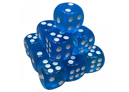 Настольная игра Games 7 Days Кубик D6 прозрачный с точками (синий) , 1 шт. (g7dtransd6dotsblue)