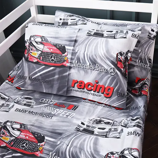 Наволочка MirSon Kids Time Motospin бязь 50x50 см сіро-червона (2200011705927)