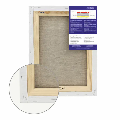 Полотно на подрамник Rosa мелкое зерно лен масляная грунтовка - фото 2