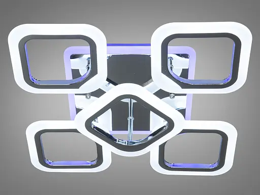 Смарт люстра з пультом, диммером і LED підсвічуванням, 60W, хром - фото 2