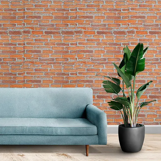 Самоклеющийся 3D панель 19600x700x3мм Рыжий Екатеринославский Кирпич SW-00001370 - фото 7