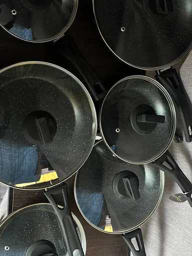 Антипригарная алюминиевая сковорода с крышкой Edenberg EB-7456 ⌀ 28см 2,6л 3-х шаровое мраморное покрытие - фото 7