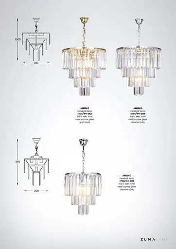Люстра Zuma Line 17106/4+1-GLD AMEDEO - фото 4