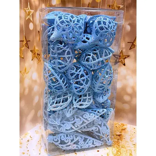 Набір підвісок легкі блискучі 40 шт Голубий - фото 1