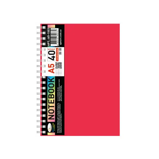 Блокнот А5 Апельсин АП-1503(Red) 40 листов, пружина сбоку - фото 1