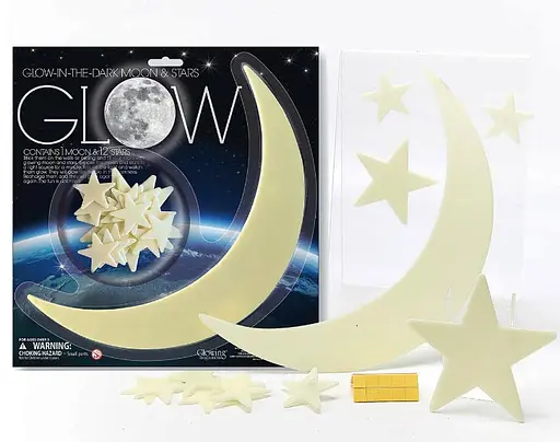 Набор светящихся в темноте наклеек 4M Луна и звезды 13 шт 00-05215 Набор люминесцентных наклеек - фото 4