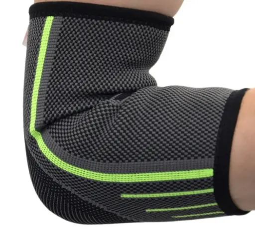 Компресійний налокітник MadMax MFA-283 3D Compressive elbow support Dark grey/Neon green S (1 шт) (MFA-283_S) - фото 2