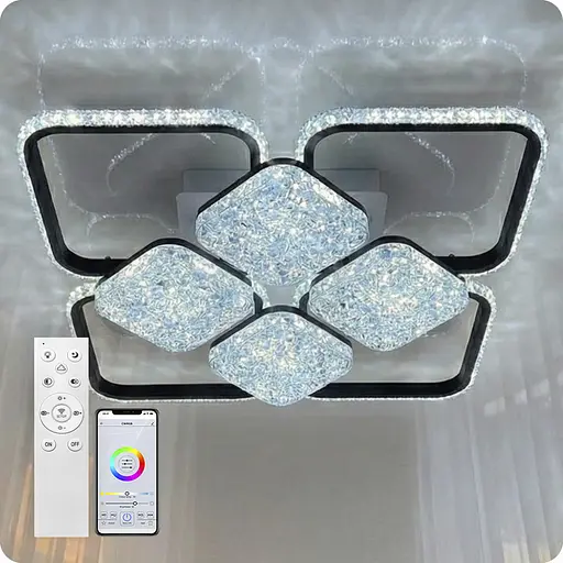 Люстра светодиодная 517 Light с пультом 192Вт Черный (02129) - фото 4