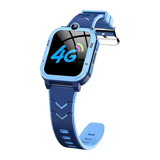 Дитячий смарт-годинник Y76, 4G GPS Wi-Fi SIM камера SOS IP67 синій - фото 5