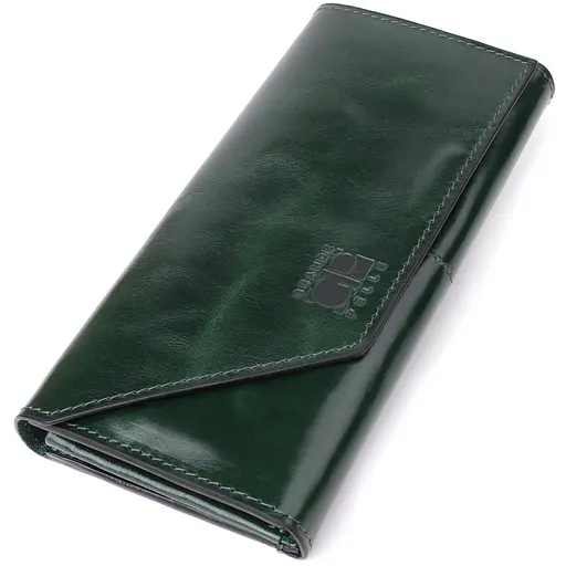 Кошелек в два сложения из натуральной гладкой кожи Grande Pelle 20х10х2 см acs0029685 - фото 1